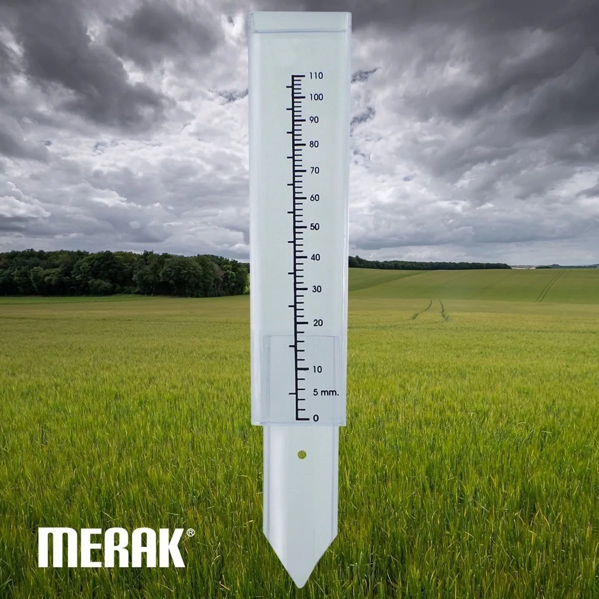 Pack 6 Pluviómetros Merak Transparente 110 Mm Con Soporte - Imagen 3
