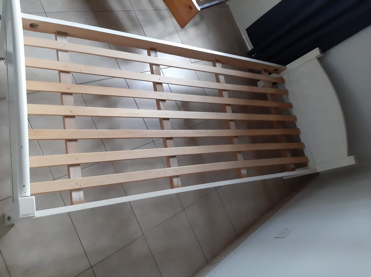 Cama Clásica Blanca 1 Plaza Con Colchón 80x190 Cm Blanco Cama Blanca 1 Plaza Con Colchon - Imagen 8