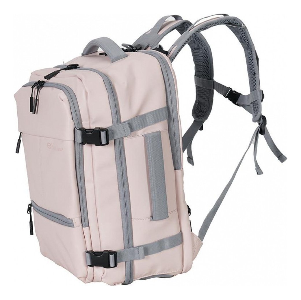Mochila Elf Para Viaje Rosa Con Compartimento Para Notebook Y Correa Para Equipaje Liso - Imagen 2