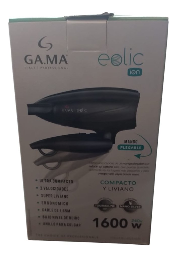 Secador De Pelo Gama Eolic Ion Pegable Cx 1600w Negro - Imagen 4