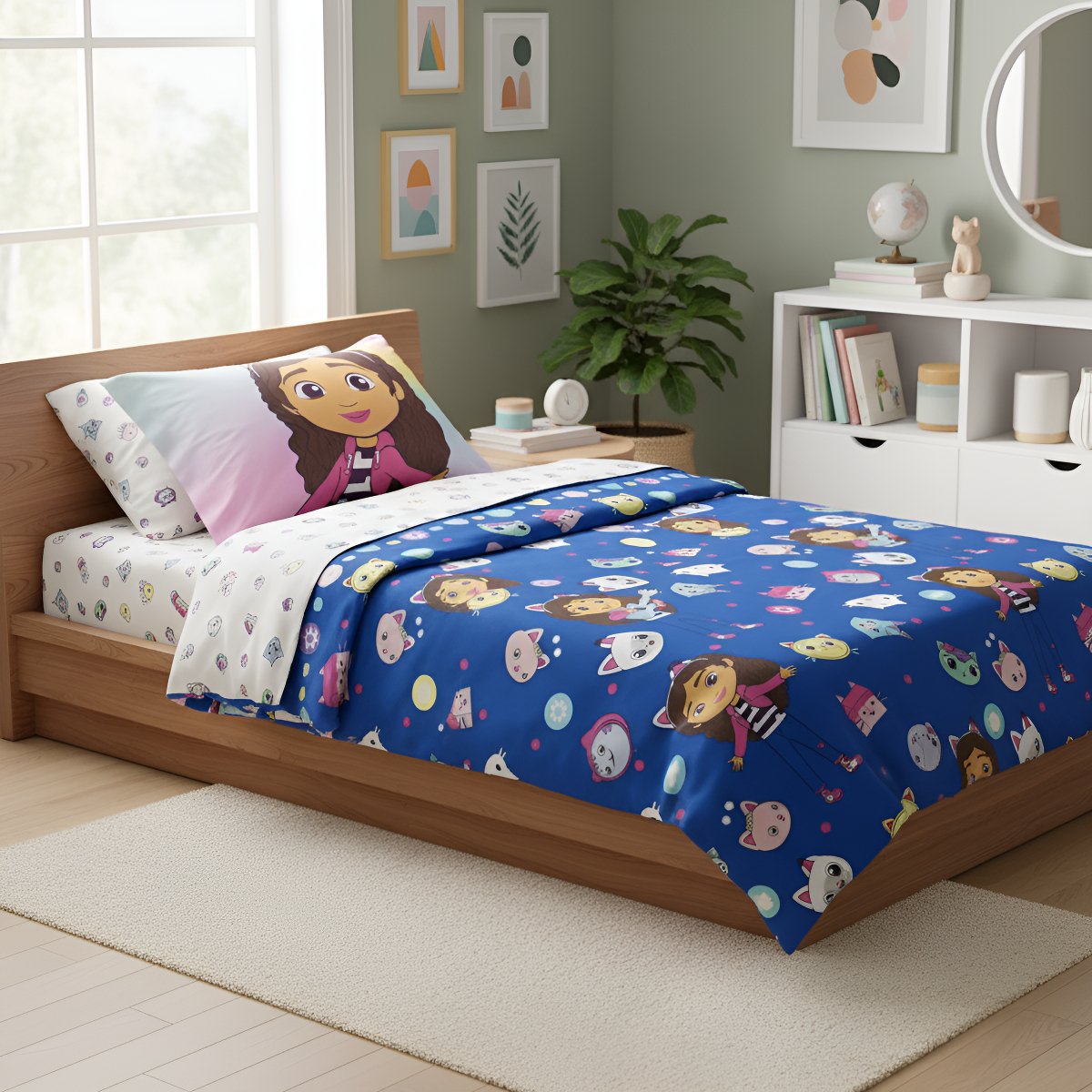 Juego Sábanas Piñata 1 1/2 Gabby´s Dollhouse Ultra Soft Azul Gabbys Dollhouse