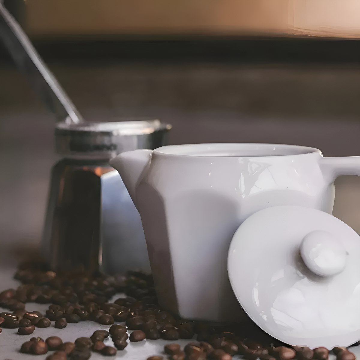 Cafetera Italiana Volturno Gala 9 Pocillos Moka Porcelana Blanco - Imagen 2