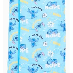 Bolsa De Dormir Para Pijamadas Peluche Disney Stitch Piñata Color Azul Ubicación Del Cierre Frente Lateral