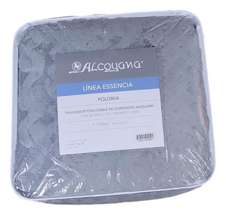 Frazada Alcoyana Polonia 1 1/2 Doble Corderito Jacquard