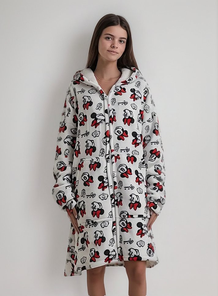 Hoodie Con Cierre Piñata Relleno Corderito Abrigado Oversize