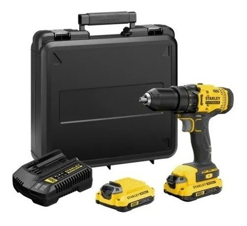 Taladro Percutor Atornillador Stanley Scd711c2k 2 Bat 13mm Amarillo/negro - Imagen 2