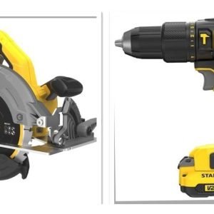 Kit Stanley Taladro Atornillador + Sierra Circular A Batería Negro