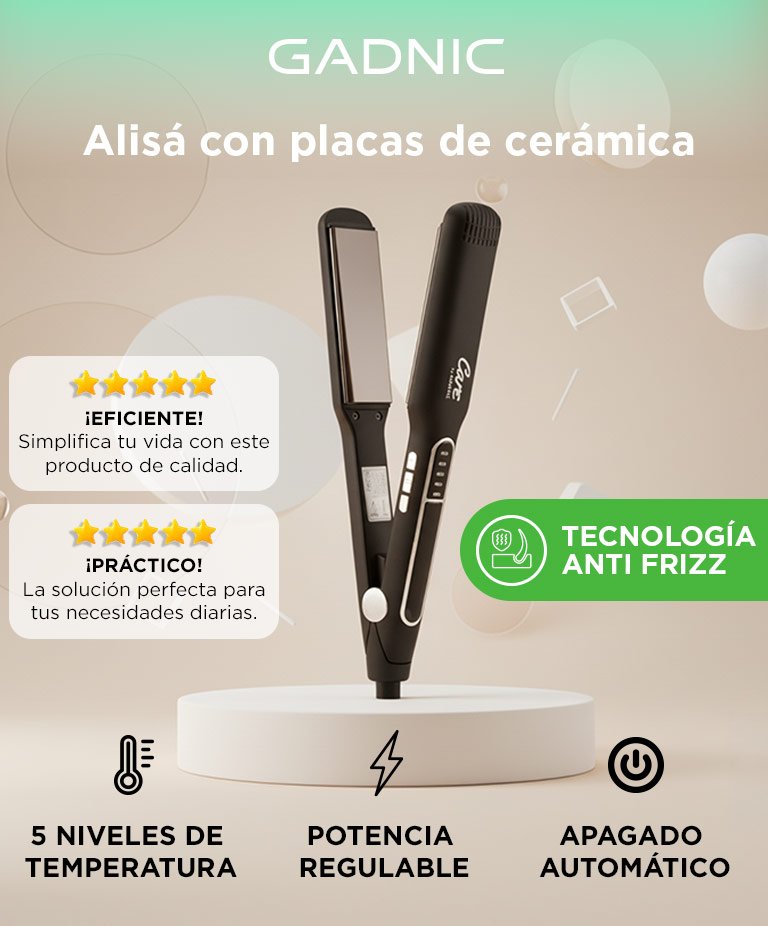 Planchita De Pelo Care By Gadnic Nano Titanio Temperatura Regulable Liso Extremo - Imagen 2