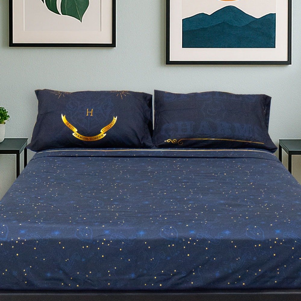 Juego De Sabanas Queen Harry Potter Cama Doble Color Azul Oscuro - Imagen 2