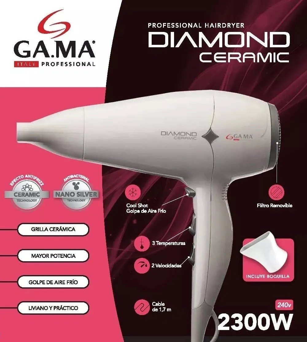 Secador De Pelo Ga.ma Italy Diamond Ceramic Blanco - Imagen 3