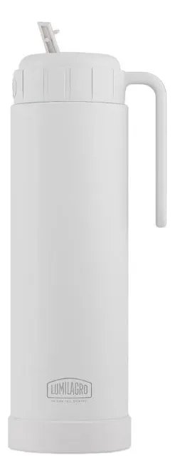 Termo Lumilagro 1 Lts Pampa Acero Inoxidable Con Pico Matero Blanco - Imagen 4