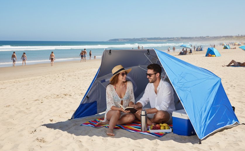 Sombrilla Con Rompeviento Reforzada Carpa Playa Proline Azul - Imagen 7