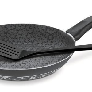 Sarten Tramontina 26cm Antiadherente Starflon + Espatula Color Negro