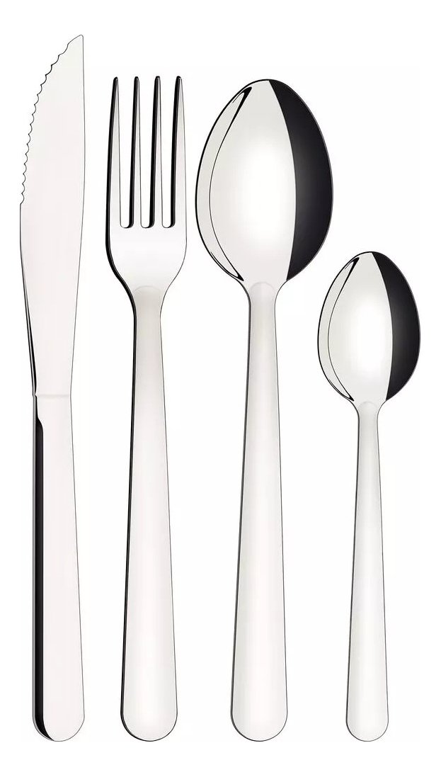 Set 24 Cubiertos Cuchillo Asado Malibu Tramontina Samihome Plateado - Imagen 3