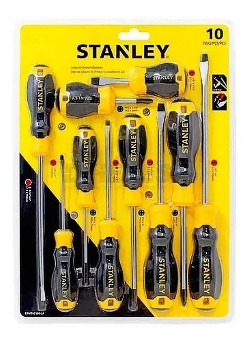 Kit Destornilladores Stanley Phillips Planos Stmt60100-la