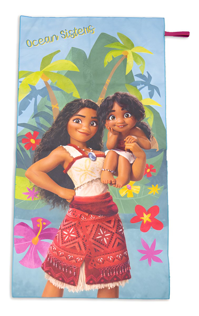 Toallon De Secado Rápido Moana 75 X 150 Piñata-disney Color Celeste