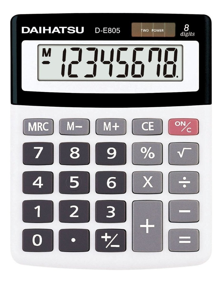Calculadora Básica Daihatsu D-e805 8 Dígitos Mesa Gris Dual