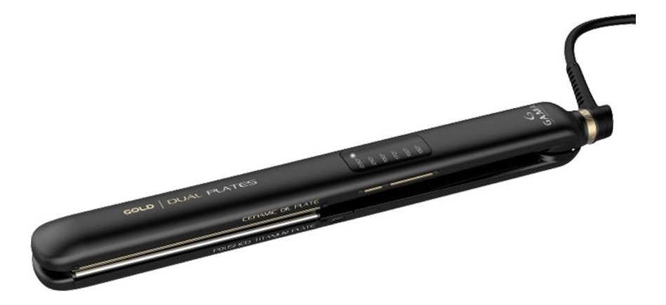 Planchita Gama Italy Dual Plates Gold Digital Ceramic Oil Negro - Imagen 3