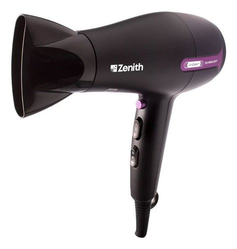 Secador De Pelo Cabello Zenith Juliette 2200w 2 Vel 3 Temp Color Negro
