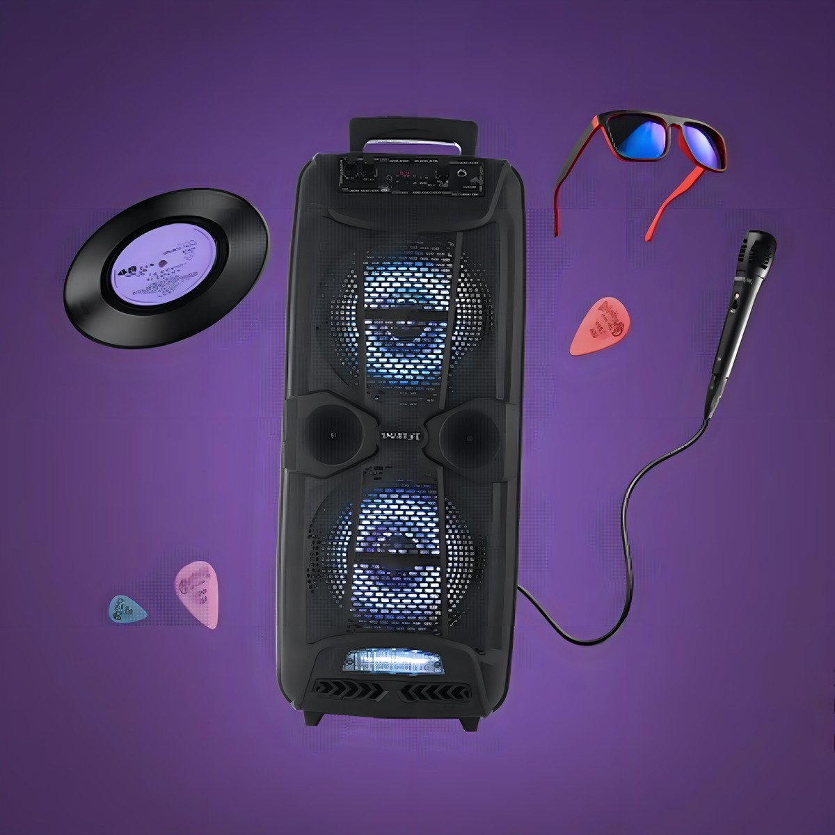 Parlante Bluetooth Party Box 15w Smartlife Sl-pb208015 Color Negro