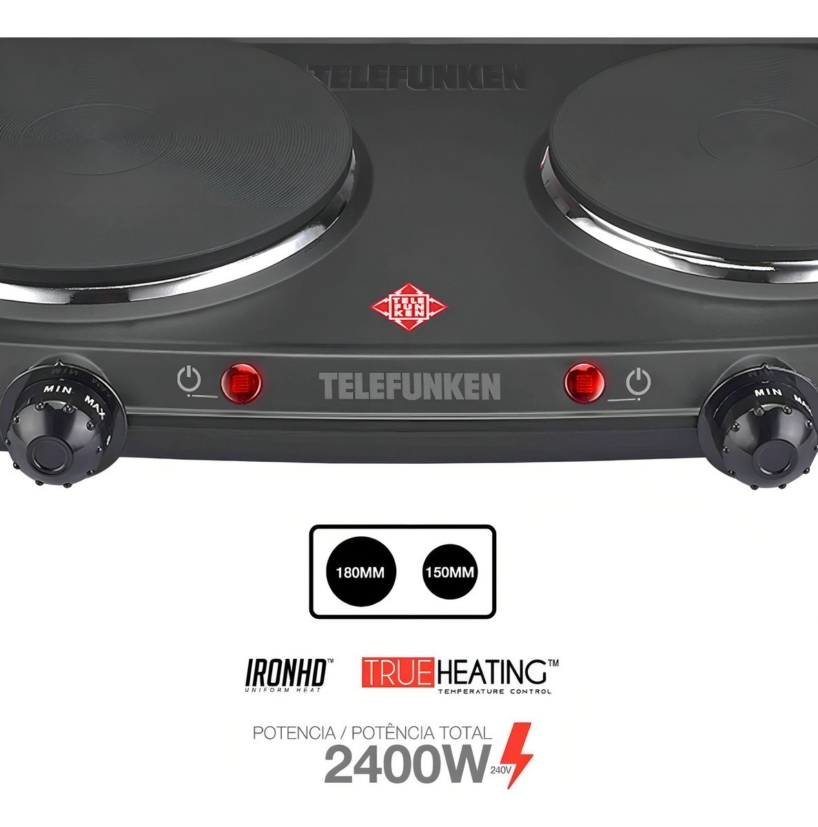 Anafe Telefunken Tf-ae10500 2400w 7niv Termos 2hor Color Negro - Imagen 3