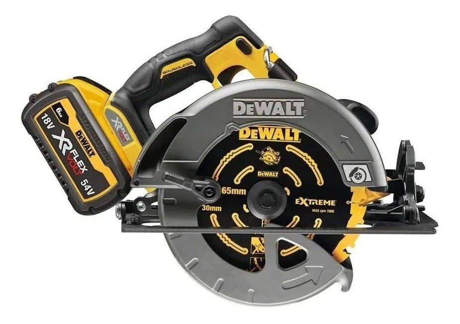 Sierra Circular Inal. Dewalt Dcs578t2 7 1/4 Flex Volt 60v Amarillo 50 - Imagen 6