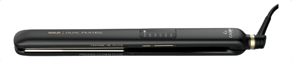 Planchita Gama Italy Dual Plates Gold Digital Ceramic Oil Negro - Imagen 4