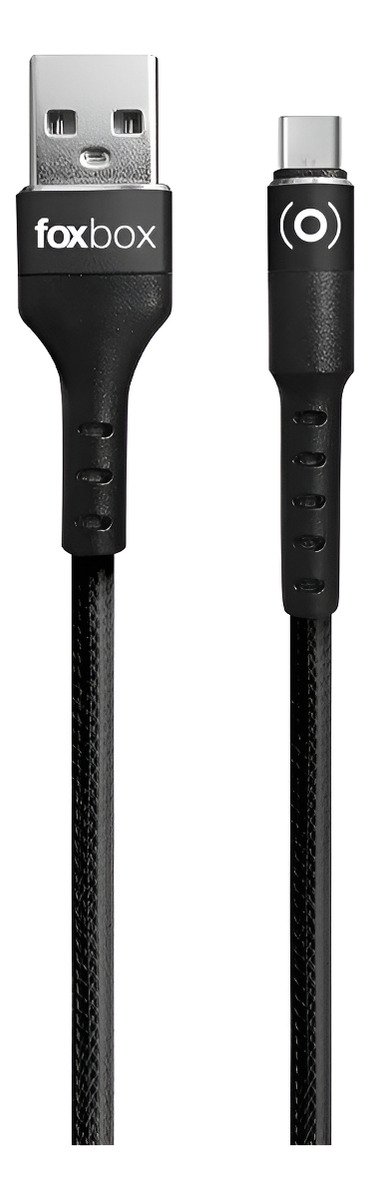 Cable Foxbox Round 2m Compatible Para iPhone Negro Negro - Imagen 4