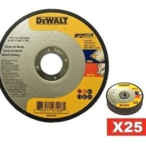 Dewalt Disco 115mm X 1,6mm Acero Inox Metal Dw84402 X 25 Un Color Plateado Amarillo