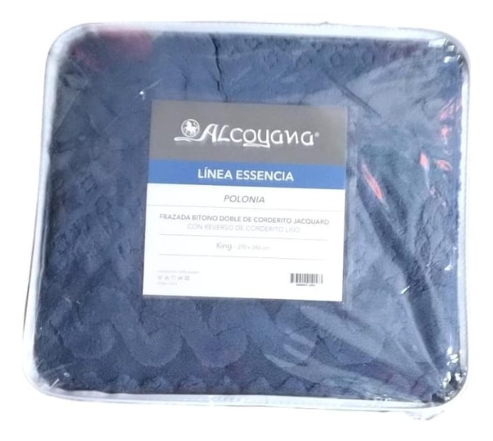 Frazada Alcoyana Polonia King Doble Corderito Jacquard - Imagen 3