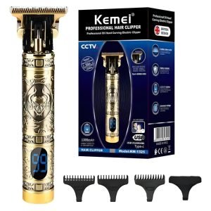 Kemei Km-1325 Cortapelo Inalámbrico Dorado Con Cuchillas Inoxidable