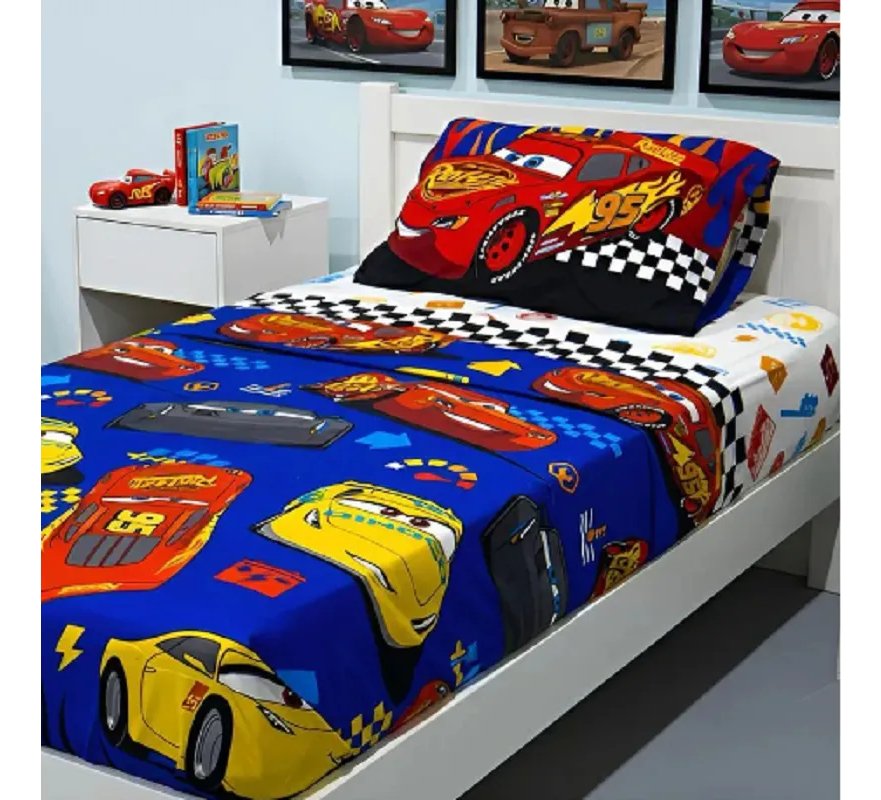 Juego De Sabanas Cars Infantil Ultra Soft Disney Azul Cars