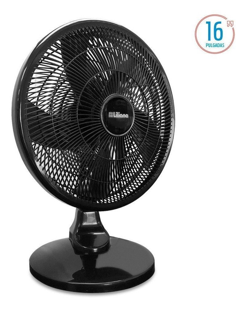Ventilador De Mesa Liliana Negro 16 3 Velocidades 5 Aspas Oscilante Vsop16 - Imagen 2
