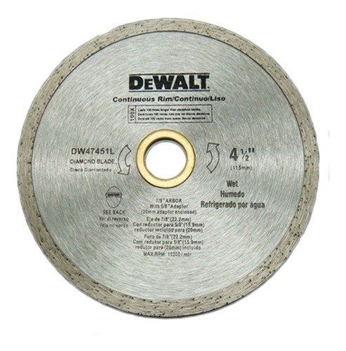 Disco Diamantado 4 1/2 Continuo 22,2mm Eje Dewalt Dw47451hp