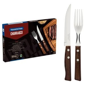 Juego De Cubiertos Tramontina Tradicional De Mesa 12 Piezas Color Marrón