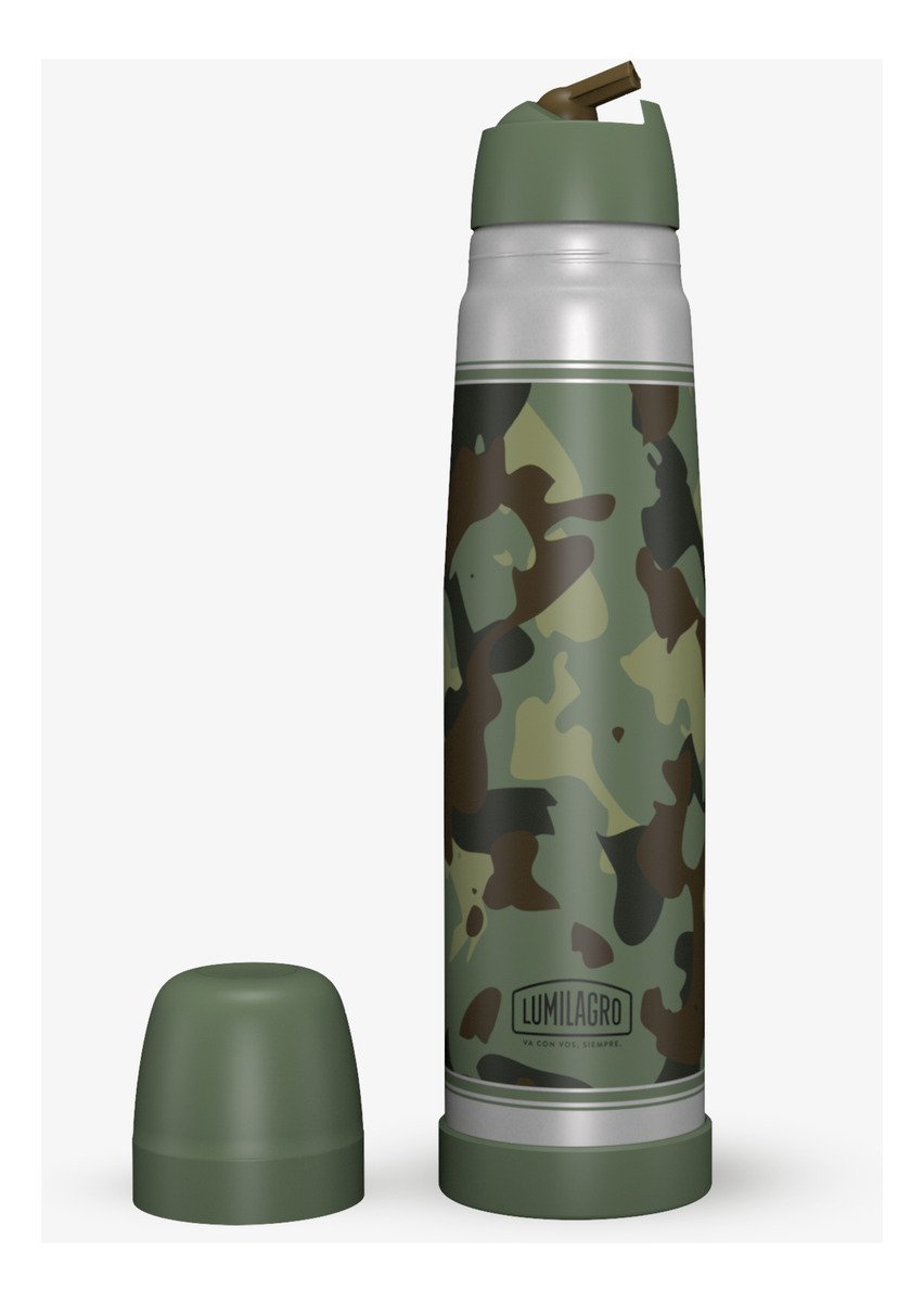 Termo De Acero Lumilagro Camuflado Verde Oscuro - Imagen 2