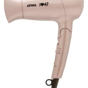 Secador De Pelo Atma 47 St 1400 Watts Mango Plegable 3 Veloc Color Rosa Claro