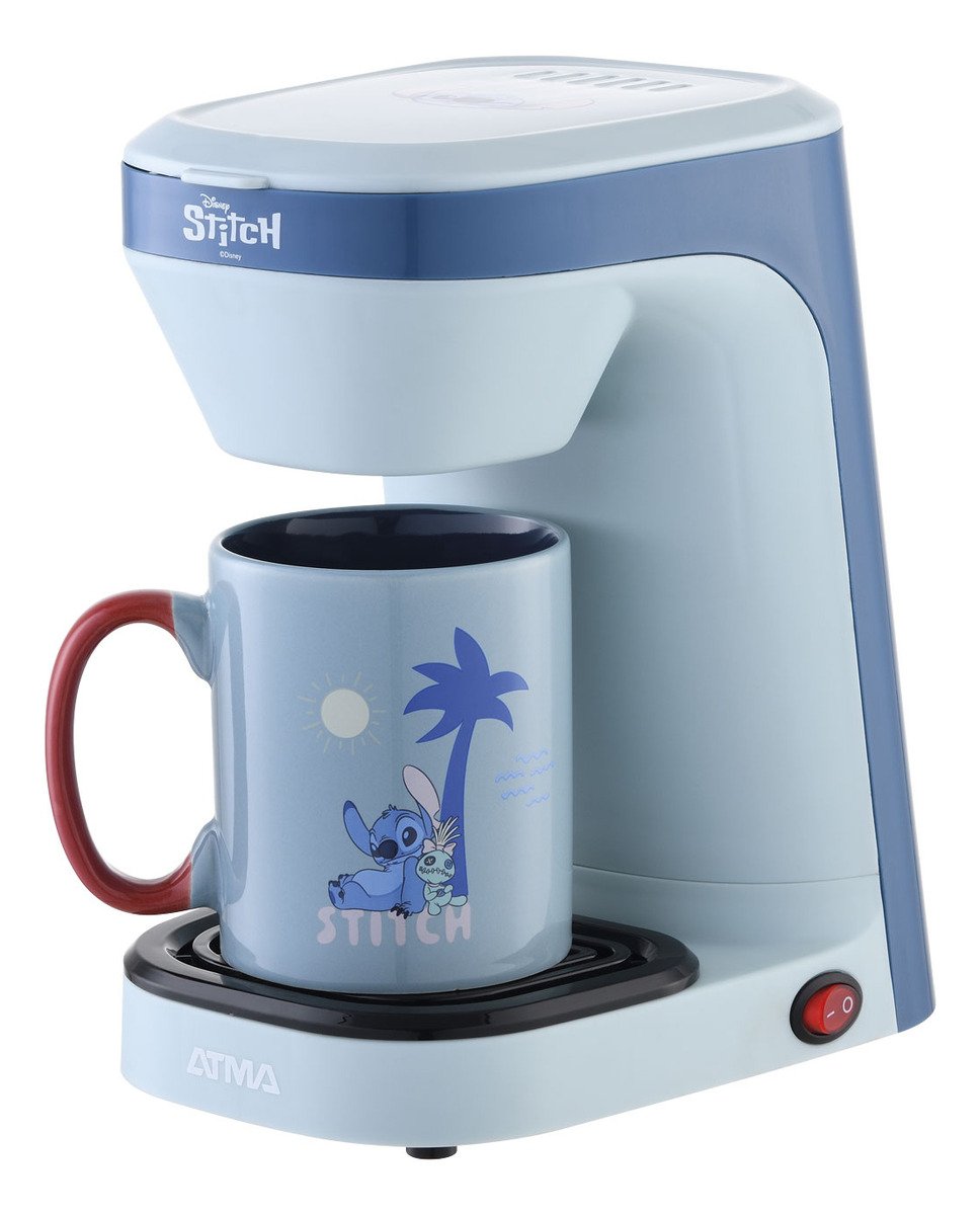 Cafetera Personal Atma Disney Stitch Con Taza De Café Celeste - Imagen 2