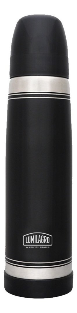Termo Lumilagro Luminox Negro De Acero Inoxidable 1 L - Imagen 3