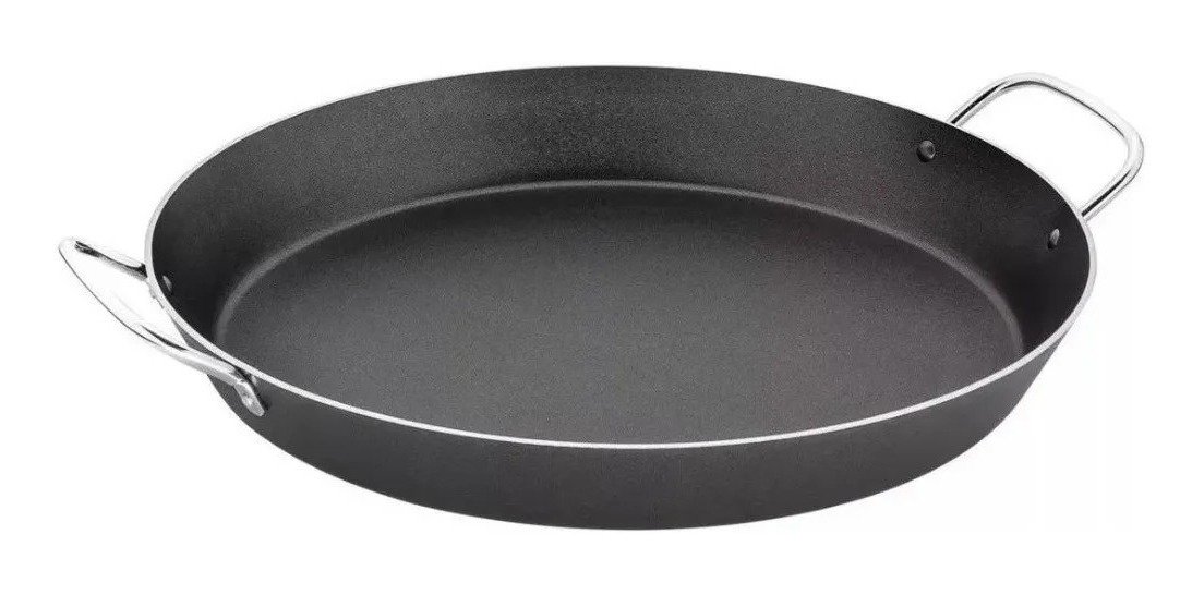 Paellera Tramontina Napoli 30cm Teflon Asas Ac Inox 20125/30 Negro