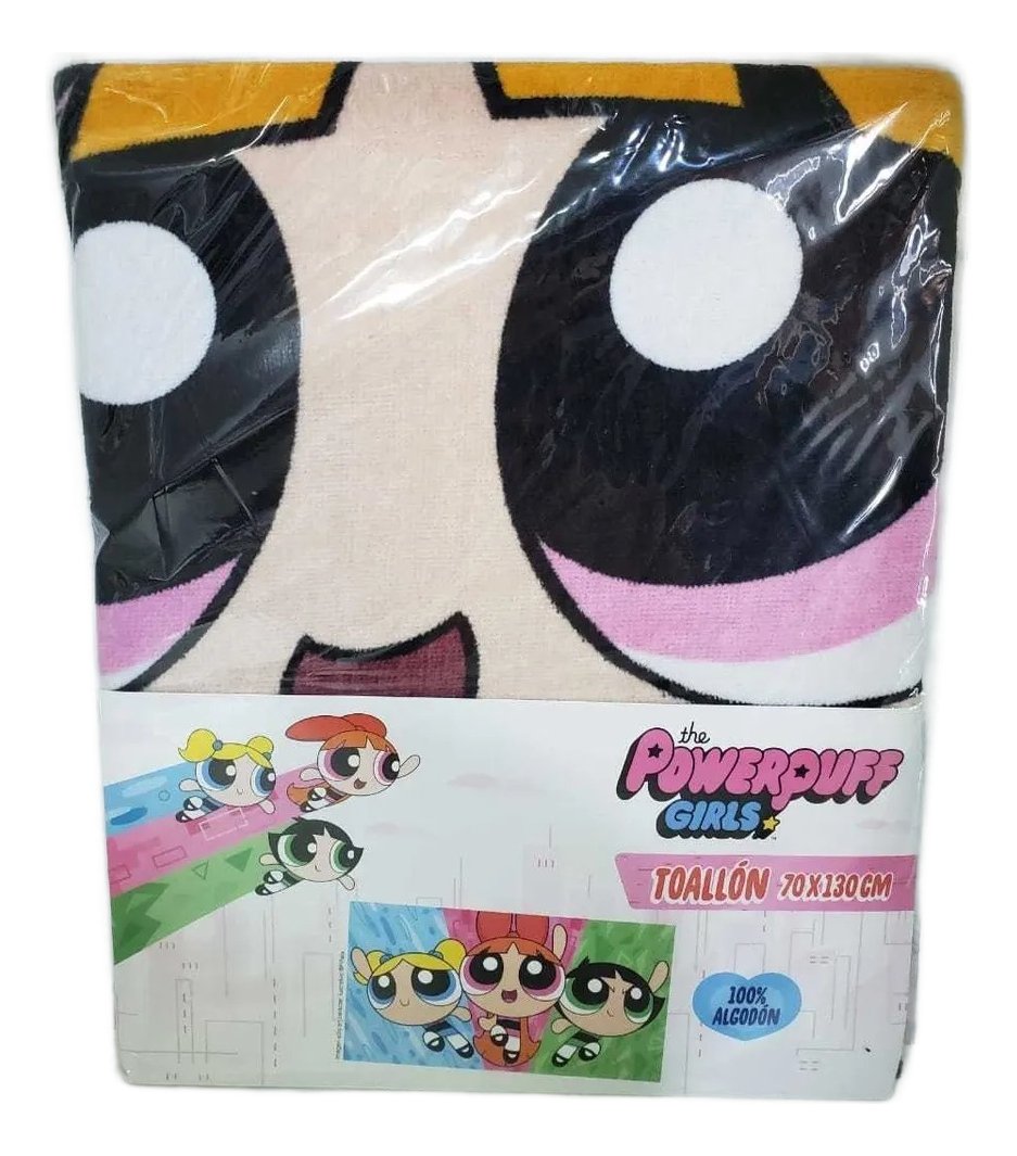 Toallón Superpoderosas Piñata 70x130 Cm 100% Algodón!!!! Rosa Super Poderosas