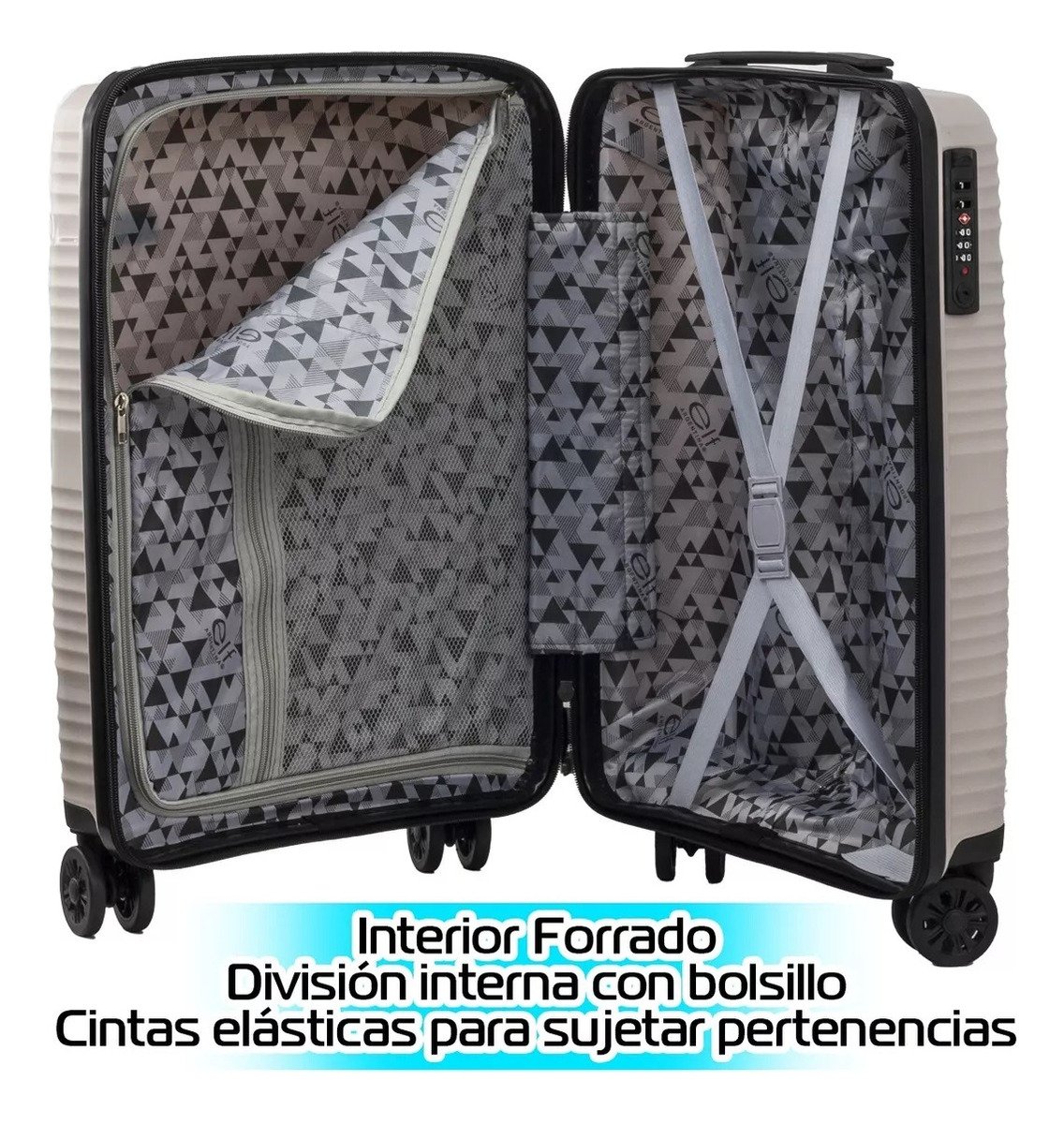 Valija 20 3570 Elf Carry On 4 Ruedas Ver Variantes Rojo Rayas - Imagen 7