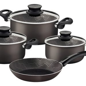 Bateria De Cocina Tramontina 7 Piezas Color Negro