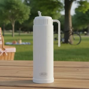 Termo Lumilagro 1 Lts Pampa Acero Inoxidable Con Pico Matero Blanco