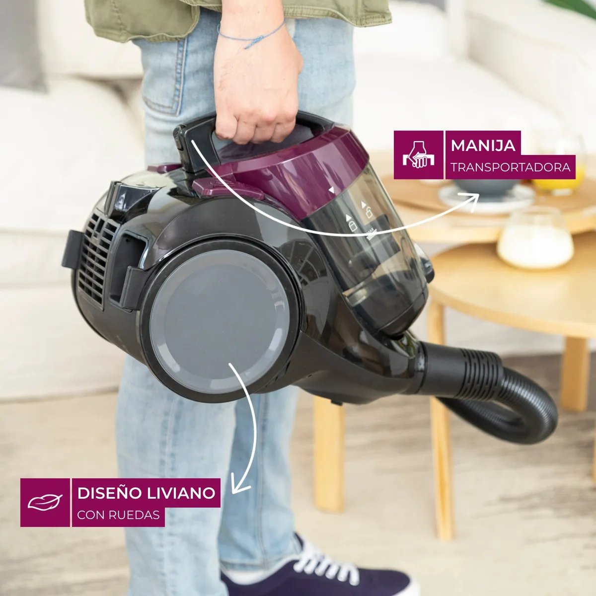 Aspiradora 1300w Atma As8920pi 2 Litros Cyclonic Power Violeta Oscuro - Imagen 6