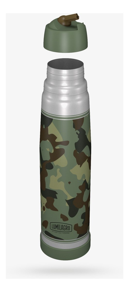 Termo De Acero Lumilagro Camuflado Verde Oscuro - Imagen 3