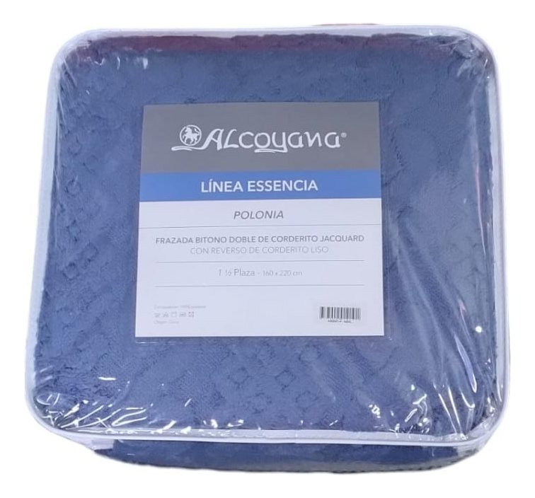 Frazada Alcoyana Polonia 1 1/2 Doble Corderito Jacquard - Imagen 5