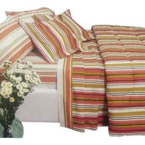 Juego Sabana Danubio 112 Plaza Classic Percal Europeo Bordó Rayado