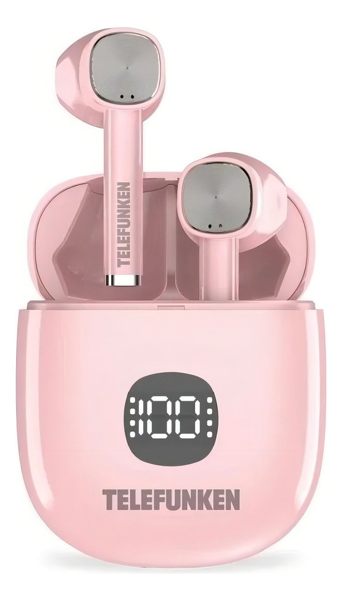 Auriculares Bt Telefunken Bth-400 Ginna 14hs 300mah In Ear Color Rosa