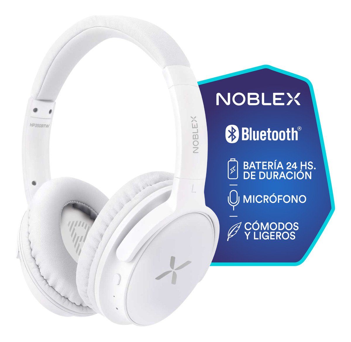 Auriculares Inalámbricos Noblex Hp350btw Bluetooth 5.0 Blanco